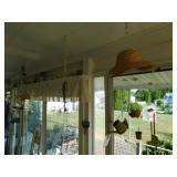 3 windchimes: hat with gardening tools - red hat 3 windchimes: hat with gardening tools - red hat