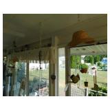 3 windchimes: hat with gardening tools - red hat