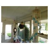 3 windchimes: blue & white shells - lighthouse -