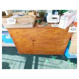 Handmade wooden storage box w/hinged lid,