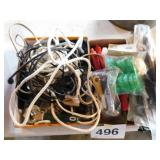 Flat of extension cords - door stops - several Flat of extension cords - door stops - several