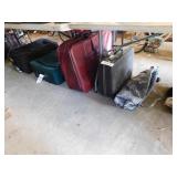 4 suitcases, hard and soft covers