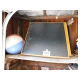 Two vintage card tables, one black, one yellow