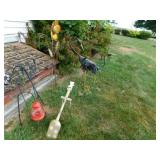 Metal yard art: 2 black egrets - 6 plant/pot Metal yard art: 2 black egrets - 6 plant/pot