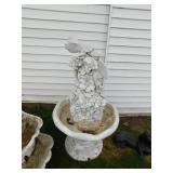 Water feature with kissing fairies, resin