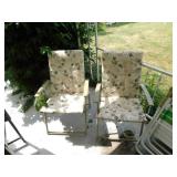 2 matching cushioned folding patio chairs 2 matching cushioned folding patio chairs