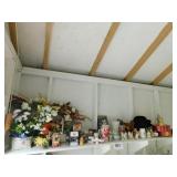 Contents of top shelf including: floral - salt and Contents of top shelf including: floral - salt and