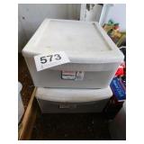 2 Sterilite clear view tote drawers