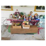 Contents on top of picnic table: yard decor -