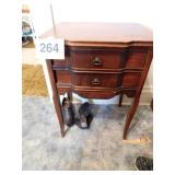 Vintage wooden 2 drawer bedside stand,