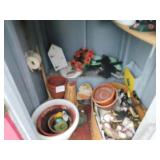 Remainder of outhouse: planters - shells - etc.