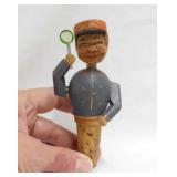 Vintage Anri mechanical wooden hand carved cork