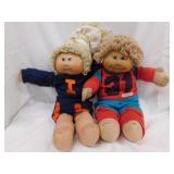 2 Cabbage Patch dolls w/ football & cheerleader
