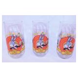 Three 1990 Bugs Bunny 50th Anniversary glasses,
