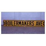 Purdue Boilermakers embossed metal Avenue road