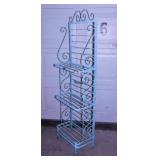 Vintage metal bakers rack plant stand, 18" x 10"