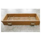 Antique oak drawer w/ 2 ornate brass name plate