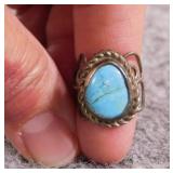 Vintage Mexican silver turquoise ring