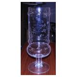Etched glass apothecary jar, 18" tall