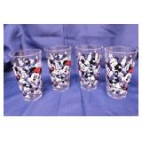 4 Walt Disney Mickey & Minnie Mouse glass