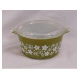 1972 Pyrex Spring Blossom 1 qt. casserole dish w/