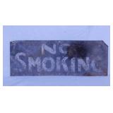 Vintage steel No Smoking sign, 16" x 6"