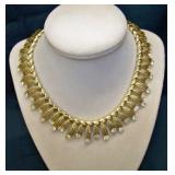 Vintage Coro choker necklace w/ rhinestones,