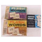 3 boxes of vintage learning flash cards -