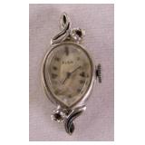14K Elgin watch w/ diamonds & band removed