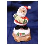 Lefton Christmas Santa Claus music box, 6" tall