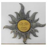 Metal & glass yard art: Anthropomorphic sun, 21"