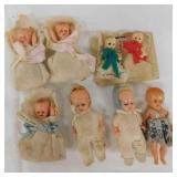 5 vintage Italy hard plastic sleep eye baby