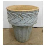 Concrete garden porch deck planter, 13.5" tall