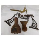 2 cast iron wall lamp brackets - 2 bathtub /
