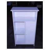 White storage cabinet w/ magnetic door, 19.5" x