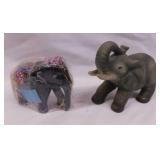 Crocheted elephant - Ceramic elephant - Plastic
