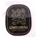 1977 Lowenbrau beer bar sign, 9.5" x 12", glass
