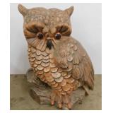 Huge Mid Century ceramic garden owl statue, 21"