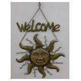 Metal garden yard art anthropomorphic sun