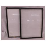 2 glass top showcase display trays, 16" x 12"