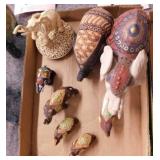 8 elephant figurines: Trinket box - Tallest is 5"
