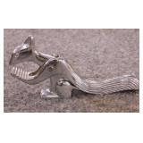 Metal squirrel nut cracker - Wooden nut bowl &