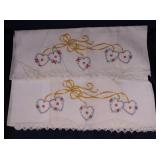 Vintage hand embroidered pillowcases,