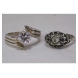 2 sterling CZ rings