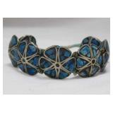 Vintage hand crafted mosaic turquoise chip inlay