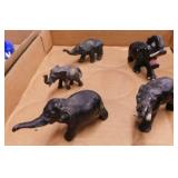 Cast iron elephant figurine, 2.5" tall & 4 more