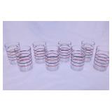 8 Libbey snowflake glass tumblers, 6.5" tall