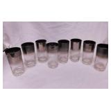 8 Mid Century Dorothy Thorpe silver fade glass