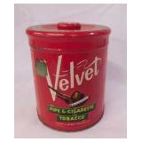 Vintage Velvet pipe & cigarette tobacco tin