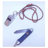 Cub Scout pocket knife - Boy Scouts metal whistle